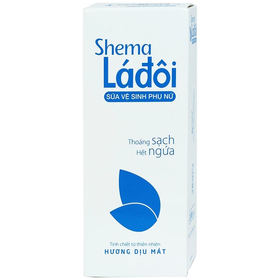 Dung dịch vệ sinh phụ nữ Shema Lá Đôi màu xanh hỗ trợ làm sạch vùng kín, ngăn ngừa vi khuẩn (100ml)