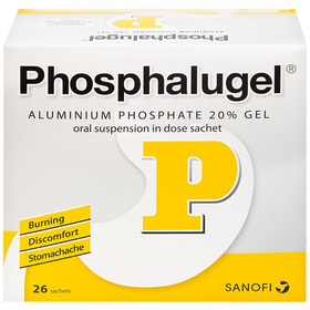 Thuốc Phosphalugel giảm độ axit của dạ dày (26 gói x 20g)
