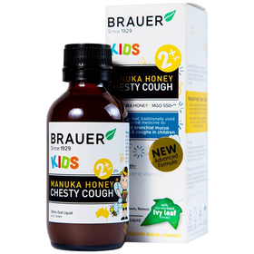 Thực phẩm bảo vệ sức khỏe Brauer Kids Manuka Honey Chesty Cough (100ml)