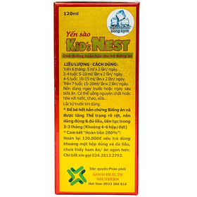 Thực phẩm dinh dưỡng y học Yến sào Kid&#039;s Nest (120ml)