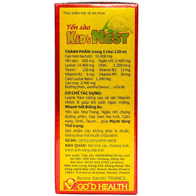 Thực phẩm dinh dưỡng y học Yến sào Kid&#039;s Nest (120ml)