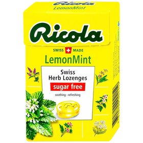 Kẹo ngậm không đường Ricola Lemont Mint giúp thông cổ, giảm ho (40g)