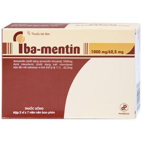 Thuốc Iba-Mentin 1000mg/62.5mg điều trị nhiễm khuẩn (2 vỉ x 7 viên)