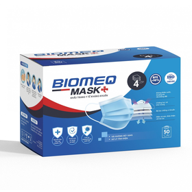 Khẩu trang y tế kháng khuẩn 4 lớp xanh BIOMEQ MASK+