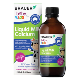 Thực phẩm bảo vệ sức khỏe Brauer Baby &amp; Kids Liquid Milk Calcium (200ml)