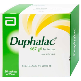 Dung dịch uống Duphalac 667g/l trị táo bón, bệnh lý não do gan (20 gói x 15ml)
