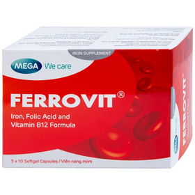 Thuốc Ferrovit hỗ trợ điều trị thiếu máu do thiếu sắt (5 vỉ x 10 viên)