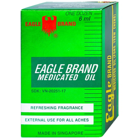 Dầu gió xanh con ó Eagle Brand Midicated Oil giảm nhức đầu, cảm cúm, đau lưng (6ml)