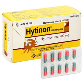 Thuốc Hytinon 500mg điều trị bệnh bạch cầu mạn tính dòng tủy (10 vỉ x 10 viên)