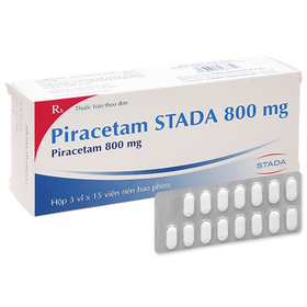Thuốc Piracetam Stada 800mg trị chóng mặt, giật rung cơ (3 vỉ x 15 viên)
