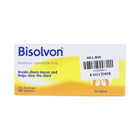 Thuốc Bisolvon 8mg làm loãng đờm, tiêu chất nhầy (3 vỉ x 10 viên)