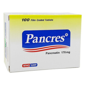 Thuốc Pancres 170Mg điều trị rối loạn tiêu hóa, xơ nang tụy (10 vỉ x 10 viên