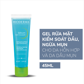 Gel rửa mặt Bioderma dành cho da dầu &amp; hỗn hợp Sébium Gel Moussant (45ml)