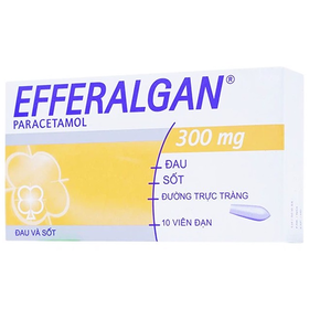 Viên đặt trực tràng Efferalgan 300mg giúp giảm đau, hạ sốt (2 vỉ x 5 viên)