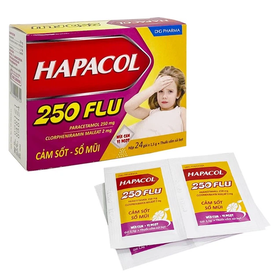 Thuốc Hapacol 250 Flu DHG giảm đau, hạ sốt, (1,5g x 24 gói)