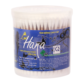 Tăm bông Hana  trẻ em  hộp tròn (200 que )