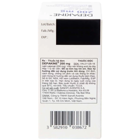 Thuốc Depakine 200mg điều trị bệnh lý động kinh và hưng cảm (40 viên)