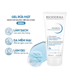 Gel Rửa Mặt Tạo Bọt Dành Cho Da Khô, Nhạy Cảm Bioderma Atoderm Intensive Gel Moussant (200ml)