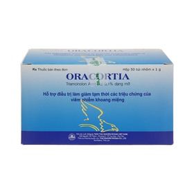 Thuốc Oracortia Thai Nakorn Patana giảm tạm thời triệu chứng viêm nhiễm khoang miệng (50 gói )