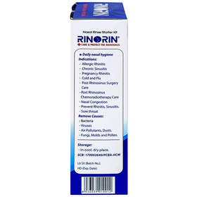 Bộ rửa mũi xoang Rinorin hỗ trợ chăm sóc mũi xoang (1 bình + 30 gói)