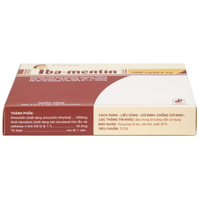 Thuốc Iba-Mentin 1000mg/62.5mg điều trị nhiễm khuẩn (2 vỉ x 7 viên)