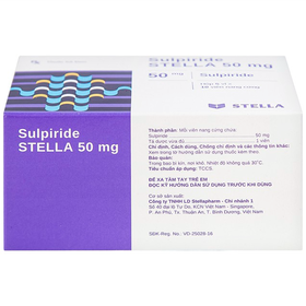 Thuốc Sulpiride STELLA 50mg điều trị chứng lo âu ở người lớn (5 vỉ x 10 viên)