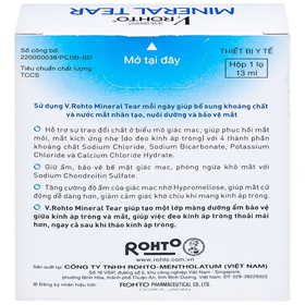 Dung dịch nhỏ mắt V.Rohto Mineral Tear hỗ trợ dưỡng ẩm, bổ sung khoáng chất (13ml)