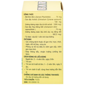 Thuốc Bar Pharmedic lợi gan mật (Hộp 180 viên)