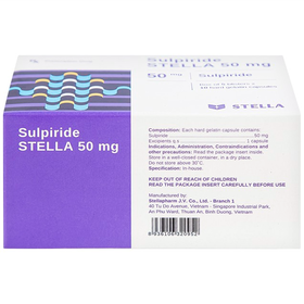 Thuốc Sulpiride STELLA 50mg điều trị chứng lo âu ở người lớn (5 vỉ x 10 viên)