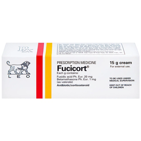 Thuốc kem Fucicort LEO điều trị các bệnh lý viêm da do nhiễm trùng (15g)