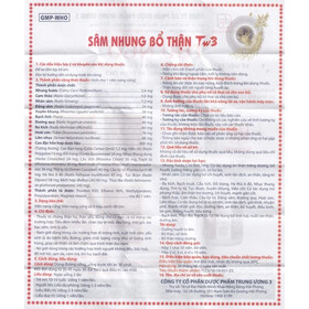 Thuốc Sâm Nhung Bổ Thận TW3 điều trị thận hư, thận yếu (hộp 30 viên)
