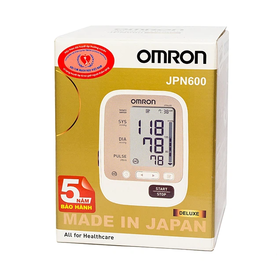 Máy đo huyết áp bắp tay tự động Omron JPN600 công nghệ IntelliWrap, hiển thị kết quả trung bình của 3 lần đo cuối