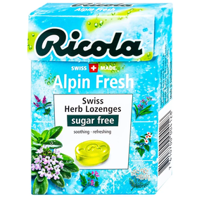 Kẹo ngậm không đường Ricola Alpin Fresh hỗ trợ thông cổ, mát họng, giảm ho (40g)