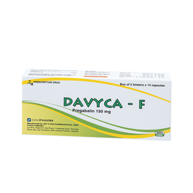 Thuốc Davyca - F 150mg Davipharm điều trị rối loạn lo âu lan tỏa, đau do thần kinh (2 vỉ x 14 viên)