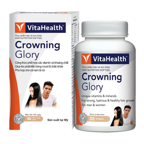 Thực phẩm bảo vệ sức khỏe VitaHealth Crowning Glory giúp tóc bóng mượt và chắc khỏe (30 viên)
