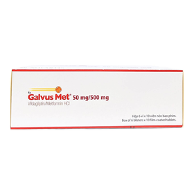 Thuốc Galvus Met 50mg/500mg Novartis hỗ trợ điều trị đái tháo đường tuýp 2 (6 vỉ x 10 viên)