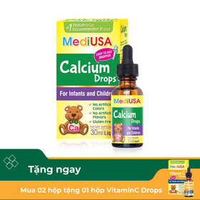 Thực Phẩm Bổ Sung Canxi Dạng Nhỏ Giọt MediUSA Calcium Drops (30ml)