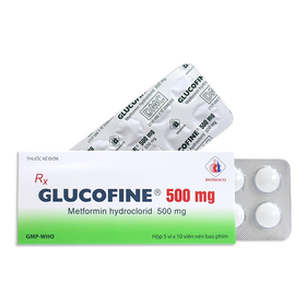 Thuốc Glucofine 500mg Domesco điều trị đái tháo đường tuýp 2 (5 vỉ x 10 viên)