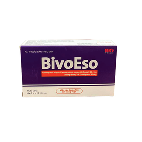 Thuốc BIVOESO 40MG điều trị viêm loét thực quản do trào ngược, tăng tiết acid (3 vỉ x 10 viên)