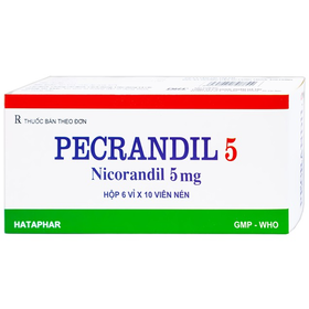 Thuốc Pecrandil 5mg ngăn ngừa và điều trị lâu dài đau thắt ngực (6 vỉ x 10 viên)