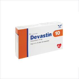 Thuốc Devastin 10 điều trị tăng cholesterol máu nguyên phát, rối loạn lipid máu hỗn hợp (3 vỉ x 10 viên)