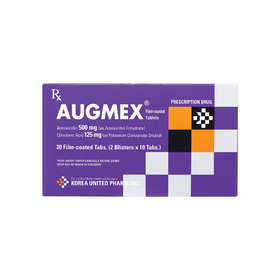Thuốc Augmex 500mg/125mg điều trị nhiễm khuẩn (2 vỉ x 10 viên)