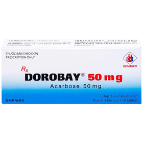 Thuốc Dorobay 50mg Domesco hỗ trợ điều trị đái tháo đường tuýp 2 (3 vỉ x 10 viên)