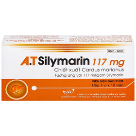 Thuốc A.T Silymarin 117mg hỗ trợ điều trị bệnh viêm gan mạn tính, xơ gan (Hộp 30 viên)