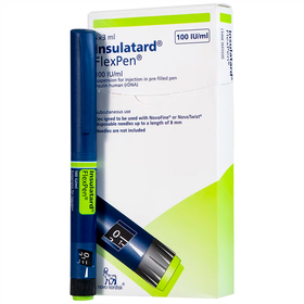 Bút tiêm Insulatard FlexPen 100IU/ml điều trị bệnh đái tháo đường (5 cây)