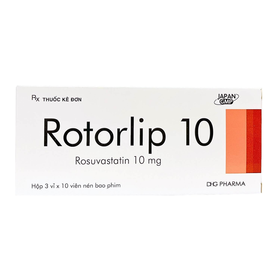 Thuốc Rotorlip 10 DHG điều trị tăng cholesterol máu tiên phát (3 vỉ x 10 viên)