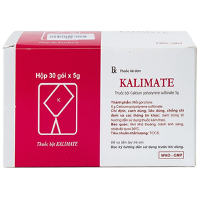 Thuốc bột Kalimate 5g Dopharma điều trị tăng kali trong máu do suy thận (5g x 30 gói)