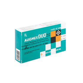 Thuốc Augmex Duo 1g hỗ trợ điều trị viêm phế quản, viêm bàng quang (Hộp 20 viên)