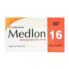 Thuốc Medlon 16 DHG Pharma chống viêm, giảm miễn dịch trong viêm khớp, lupus ban đỏ (3 vỉ x 10 viên)