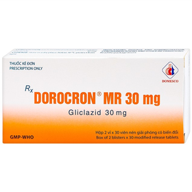 Thuốc Dorocron MR 30mg điều trị đái tháo đường tuýp 2 (2 vỉ x 30 viên)